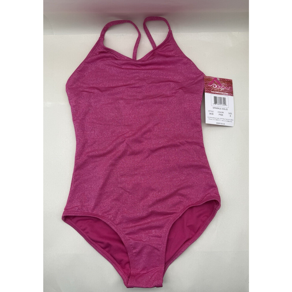 $33 Kid’s Kanu Surf Girls Beach Sport 1-Piece Swimsuit Color Pink Size 8 read..